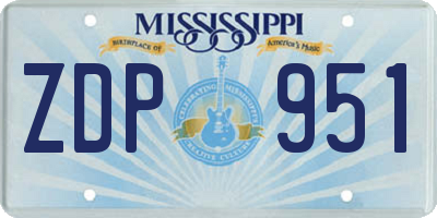 MS license plate ZDP951