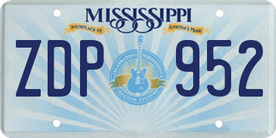 MS license plate ZDP952