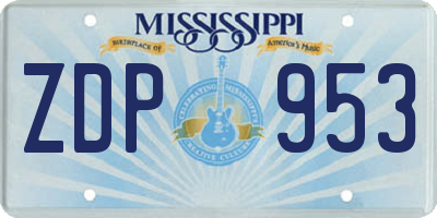 MS license plate ZDP953
