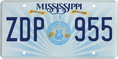 MS license plate ZDP955