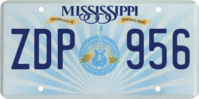 MS license plate ZDP956