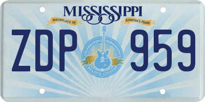 MS license plate ZDP959