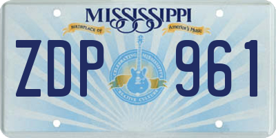 MS license plate ZDP961