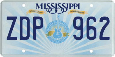 MS license plate ZDP962