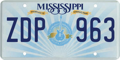 MS license plate ZDP963