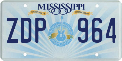 MS license plate ZDP964