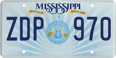 MS license plate ZDP970