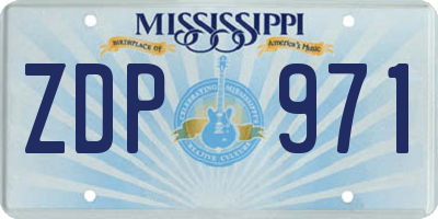 MS license plate ZDP971