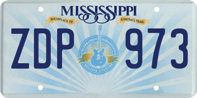 MS license plate ZDP973
