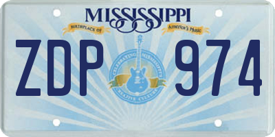 MS license plate ZDP974
