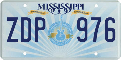 MS license plate ZDP976