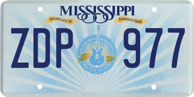 MS license plate ZDP977
