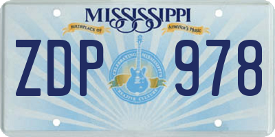 MS license plate ZDP978