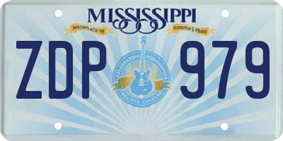 MS license plate ZDP979