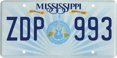 MS license plate ZDP993