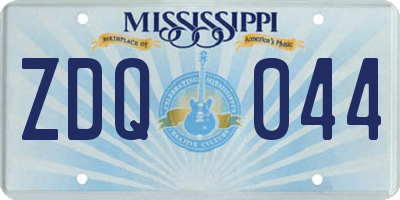 MS license plate ZDQ044