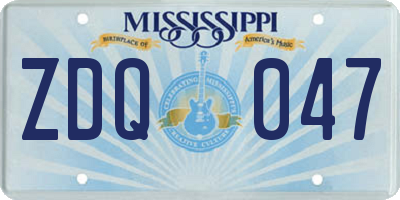 MS license plate ZDQ047