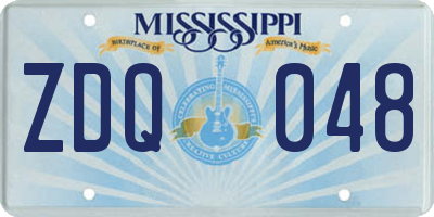 MS license plate ZDQ048
