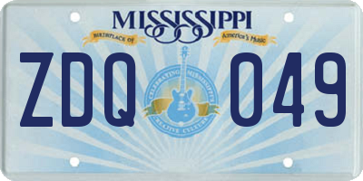 MS license plate ZDQ049