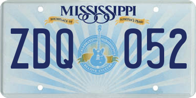 MS license plate ZDQ052