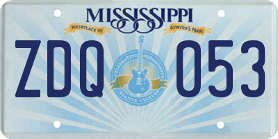 MS license plate ZDQ053