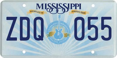 MS license plate ZDQ055
