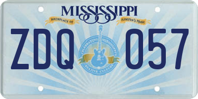 MS license plate ZDQ057