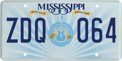 MS license plate ZDQ064