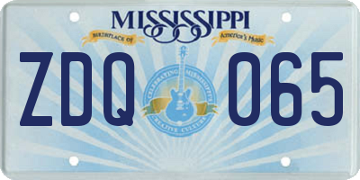 MS license plate ZDQ065