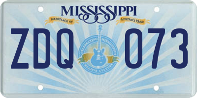 MS license plate ZDQ073