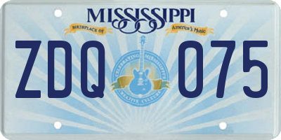 MS license plate ZDQ075