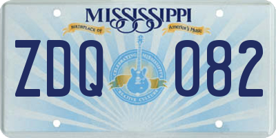 MS license plate ZDQ082