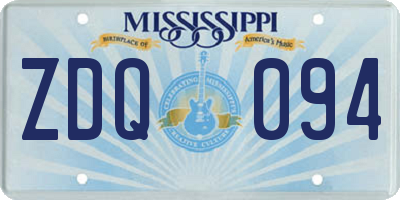 MS license plate ZDQ094
