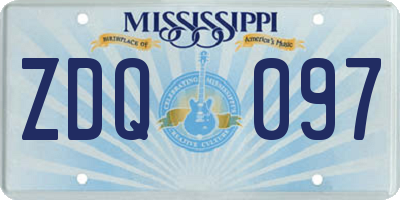 MS license plate ZDQ097