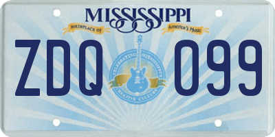 MS license plate ZDQ099