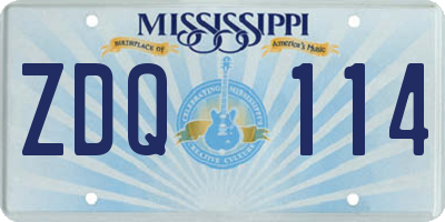 MS license plate ZDQ114