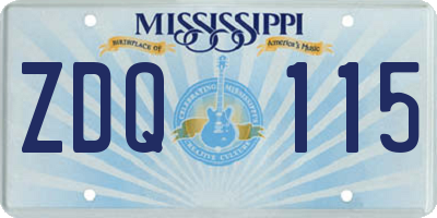 MS license plate ZDQ115
