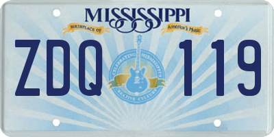 MS license plate ZDQ119