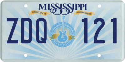 MS license plate ZDQ121