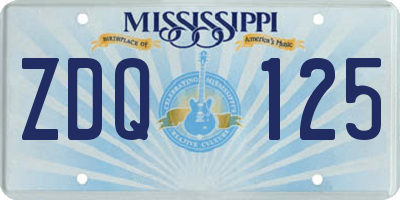 MS license plate ZDQ125
