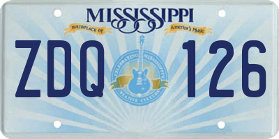 MS license plate ZDQ126