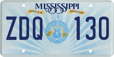 MS license plate ZDQ130