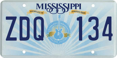 MS license plate ZDQ134