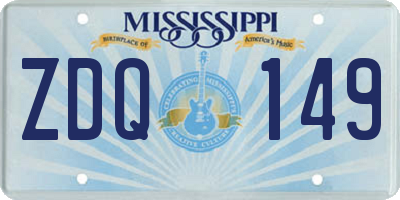MS license plate ZDQ149