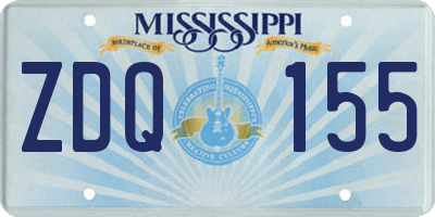 MS license plate ZDQ155
