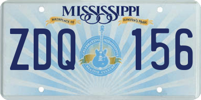 MS license plate ZDQ156