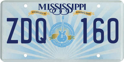 MS license plate ZDQ160