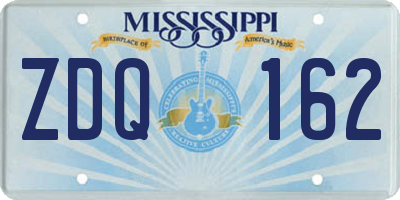 MS license plate ZDQ162