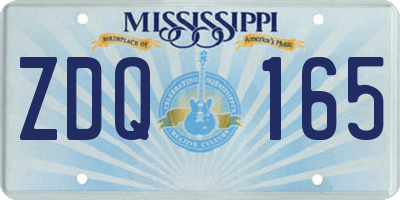 MS license plate ZDQ165