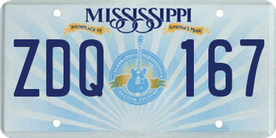MS license plate ZDQ167